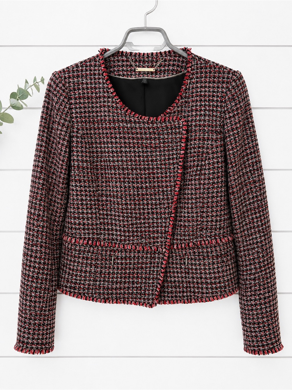 White House Black Market Tweed Fringe Jacket | Size 8 | - Picture 2 of 11